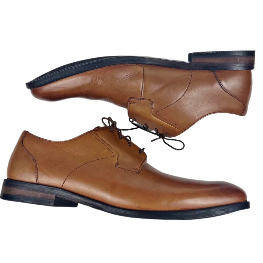 Clark’s Mens Whiddom Tan Leather Oxfords Size 12